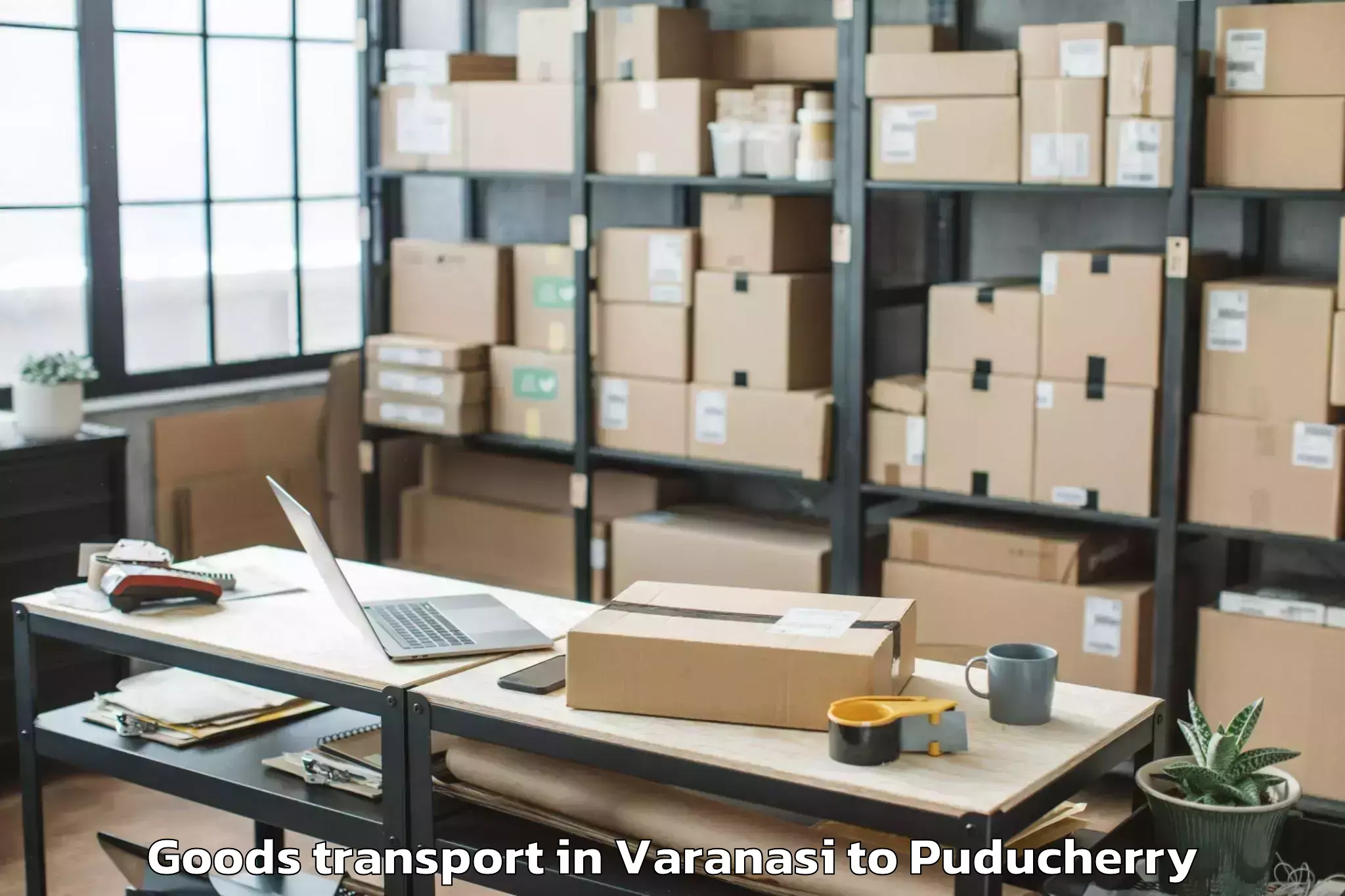 Book Varanasi to Sri Balaji Vidyapeeth Puducher Goods Transport